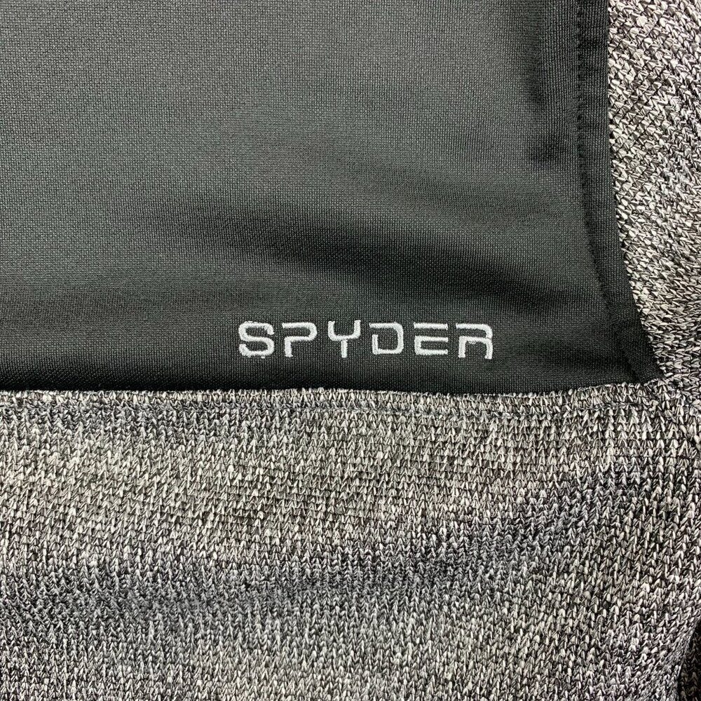 Spyder Mens Sweater Medium Gray Colorblock Ray 1/4 Zip Hoodie Long Sleeve Racer - Picture 10 of 10